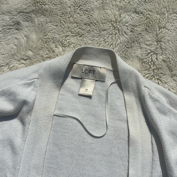 Loft Cream Open-Front Knit Cardigan – Size M | Minimalist Layer | - Picture 2 of 5